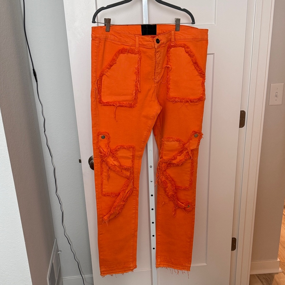 Abas Men's Slim Jeans in Vibrant Orange